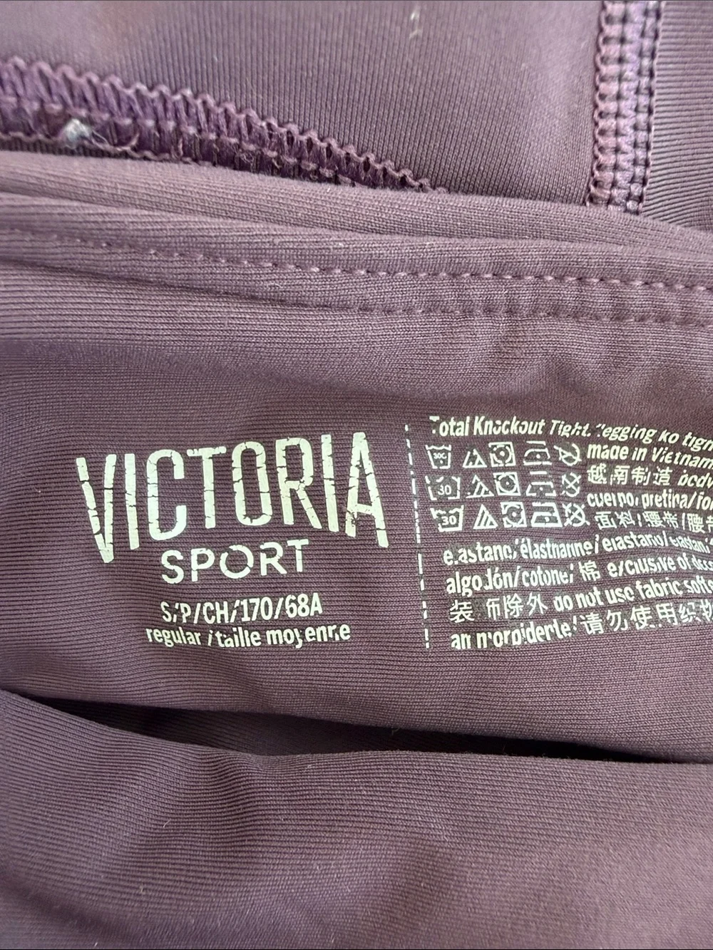 Victoria’s Secret Sport Purple total knockout  Leggings with Side Pockets size S